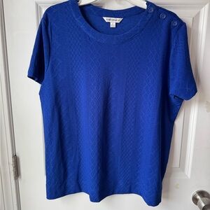 Counterparts Royal Blue Textured Blouse